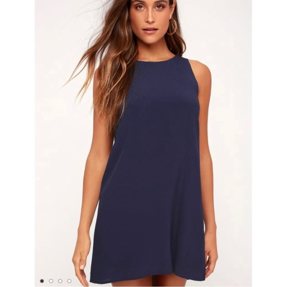 Lulus Sassy Sweetheart Navy Blue Casual Shift Dress